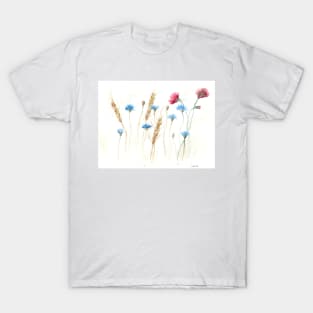 Cornfield with cornflowers and poppies T-Shirt